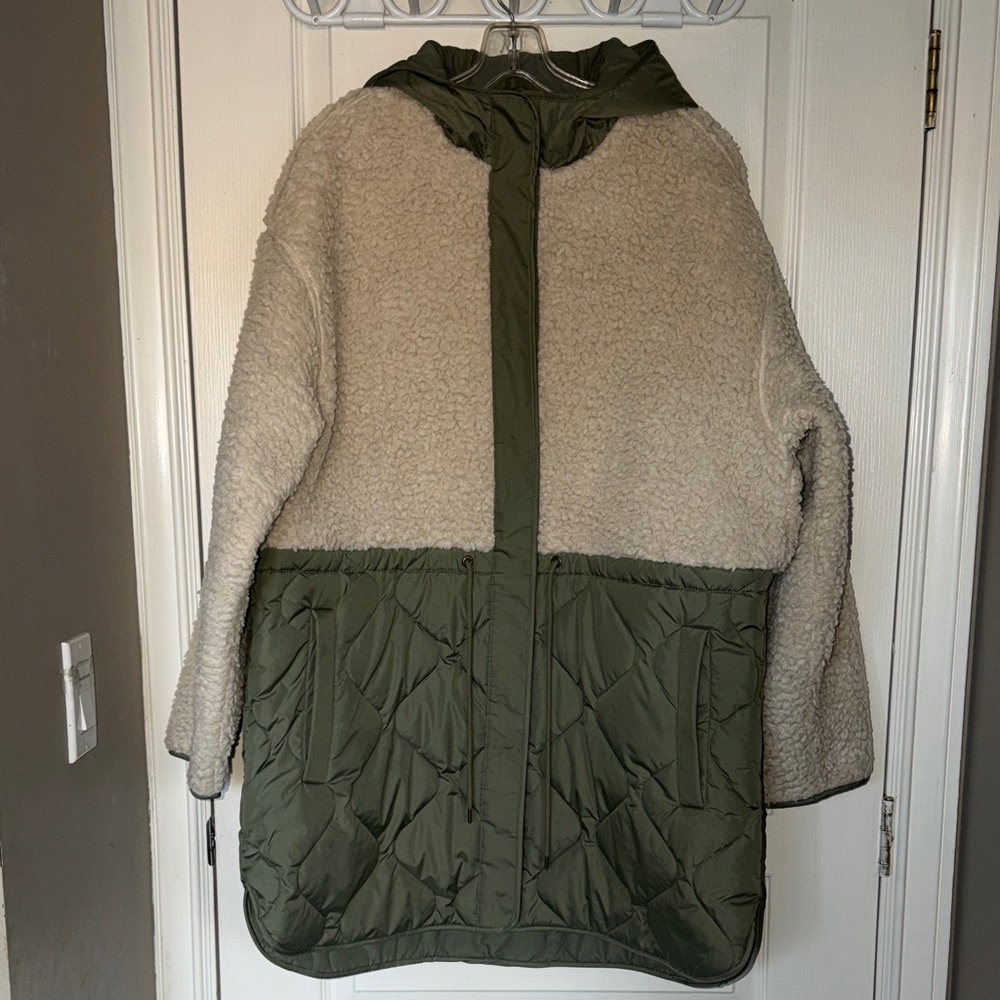 Cozy Two-Tone Sherpa and Quilted Jacket